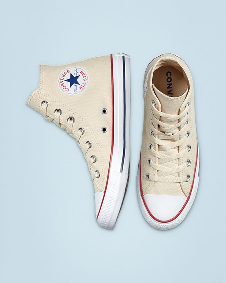 Tenis Converse Chuck Taylor All Star Classicos Cano Alto Masculino Bege Branco | PT A007PT4